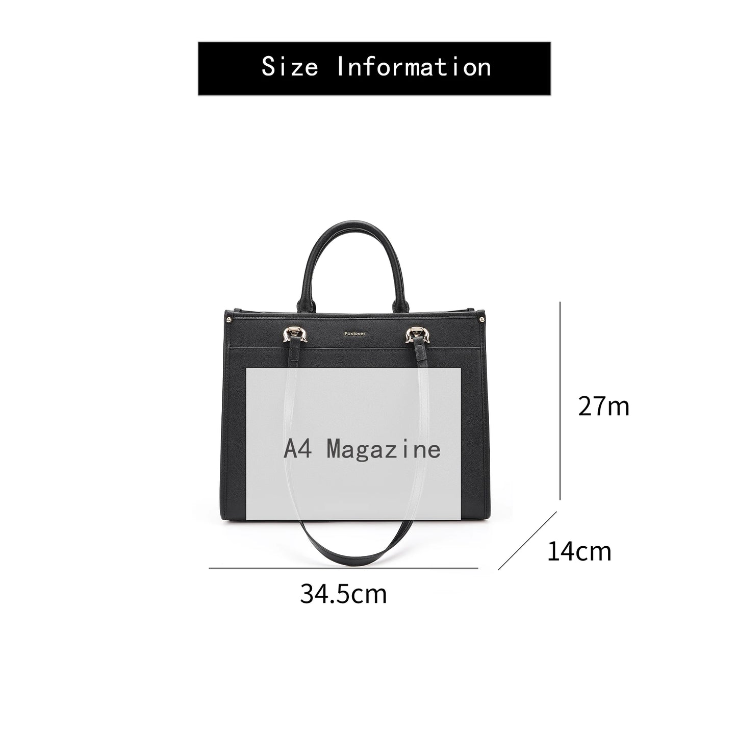 FOXER Luxury Large Capacity Tote Bag for Women