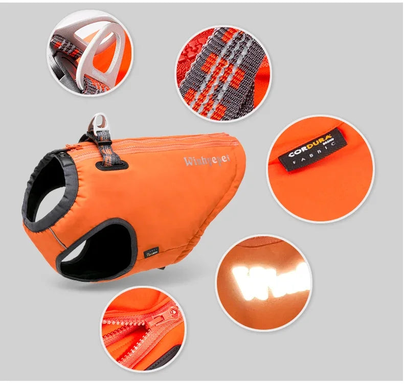 TRUELOVE High-Performance Foul Weather Jacket Dog Harness Vest Combination High-grade Nylon 66 Waterproof Keep Pet Warm YG1871