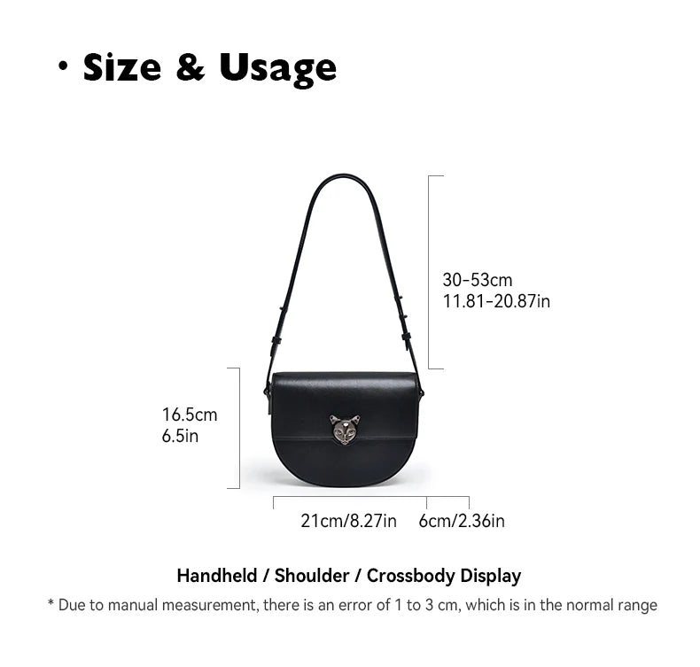 BAFELLI Genuine Leather Saddle Crossbody Bag