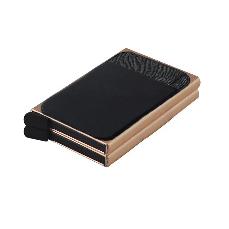 RFID Metal Wallet Double Card Case Pop Up Card Holder 12 Cards Automatic Aluminum Box Cardholder Smart Minimalist Walet for Men