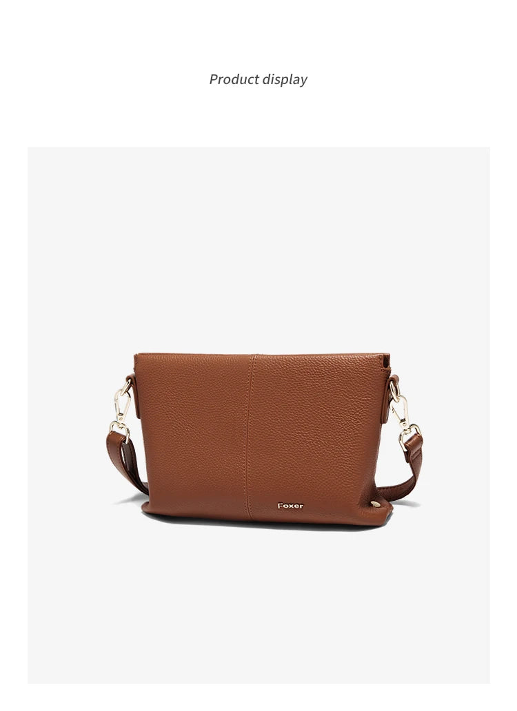 FOXER Lady's Shoulder Bag Cowhide Leather 2026 New Cross Body Bag Commute Work Handbag Casual Cellphone Purse