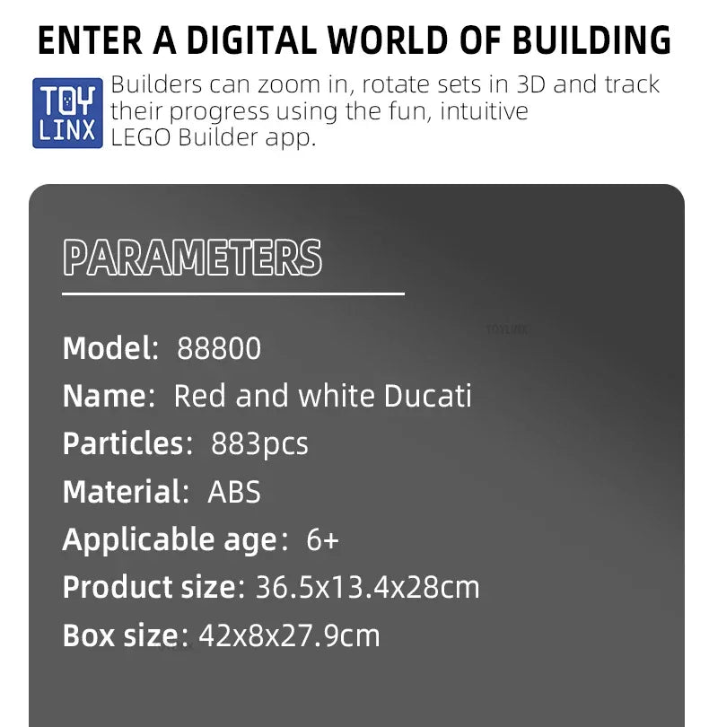 TOYLINX 883 PCS Collectible Motorcycle Display Model - ShopHub
