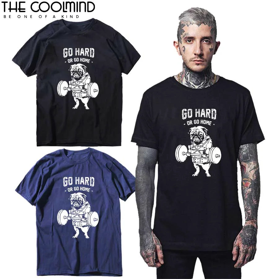 COOLMIND Aa41-P150T Pug Life Graphic Cotton Tee