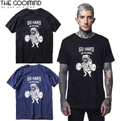 COOLMIND Aa41-P150T Pug Life Graphic Cotton Tee