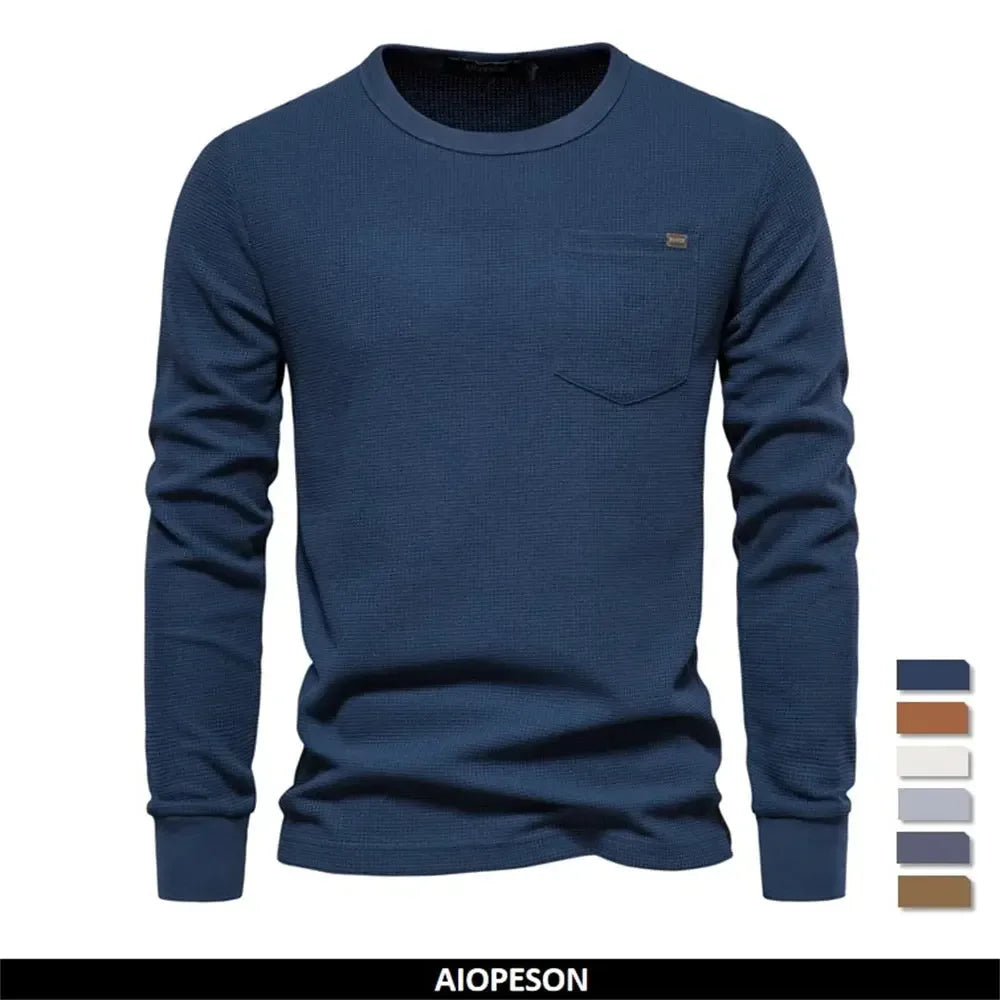 AIOPESON Waffle Cotton Shirts - ShopHub