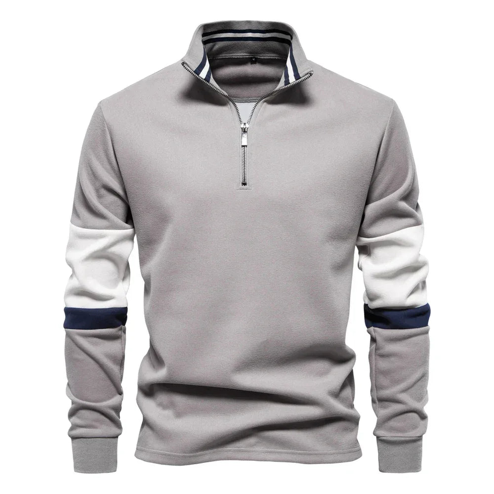 AIOPESON Men's Mock Neck Quarter-Zip Sweatshirts - ShopHub