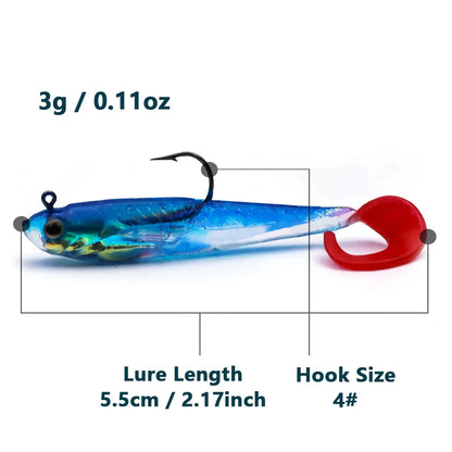 Soft Fishing Lures with Lead Head Jigs – Bass & Trout (Several quantities and colours available) Habicare