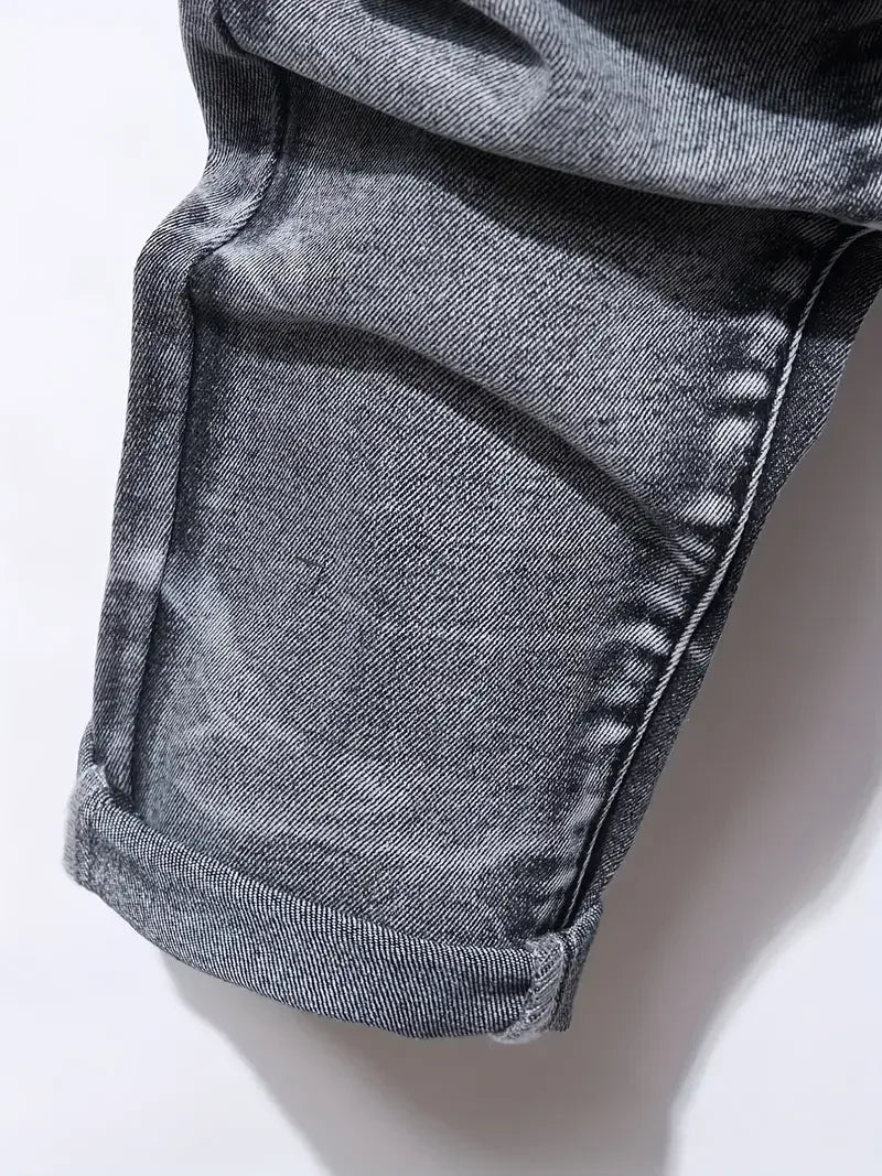 Men's Skinny Jeans With Patchwork Holes - ShopHub