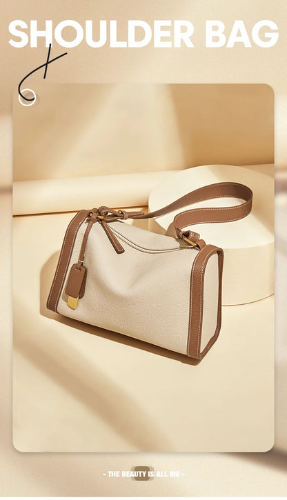 Women's Cowhide Leather Shoulder Bag Vintage Soft Messenger Handbag Fashion Crossbody Bags Female Underarm Bag DF900083S
