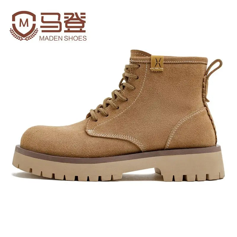 Maden Men's Cow Suede High-Top Boots