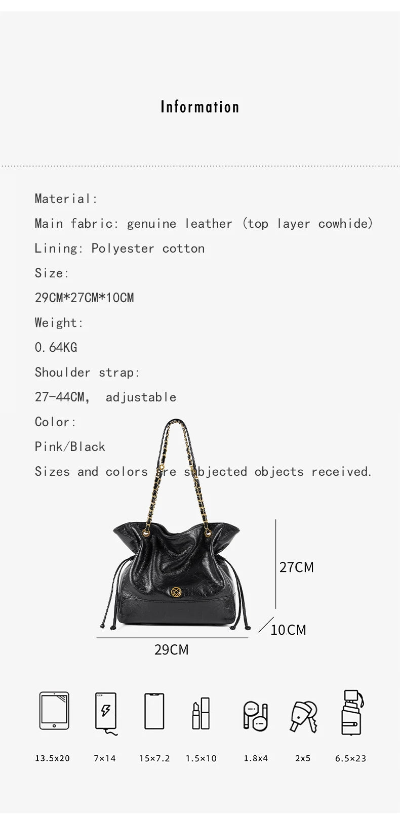 FOXER Luxury Genuine Leather Shoulder Bag