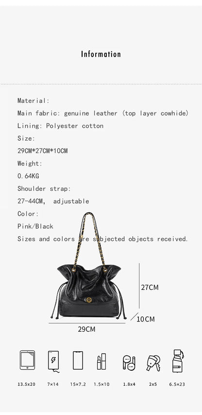 FOXER Luxury Genuine Leather Shoulder Bag
