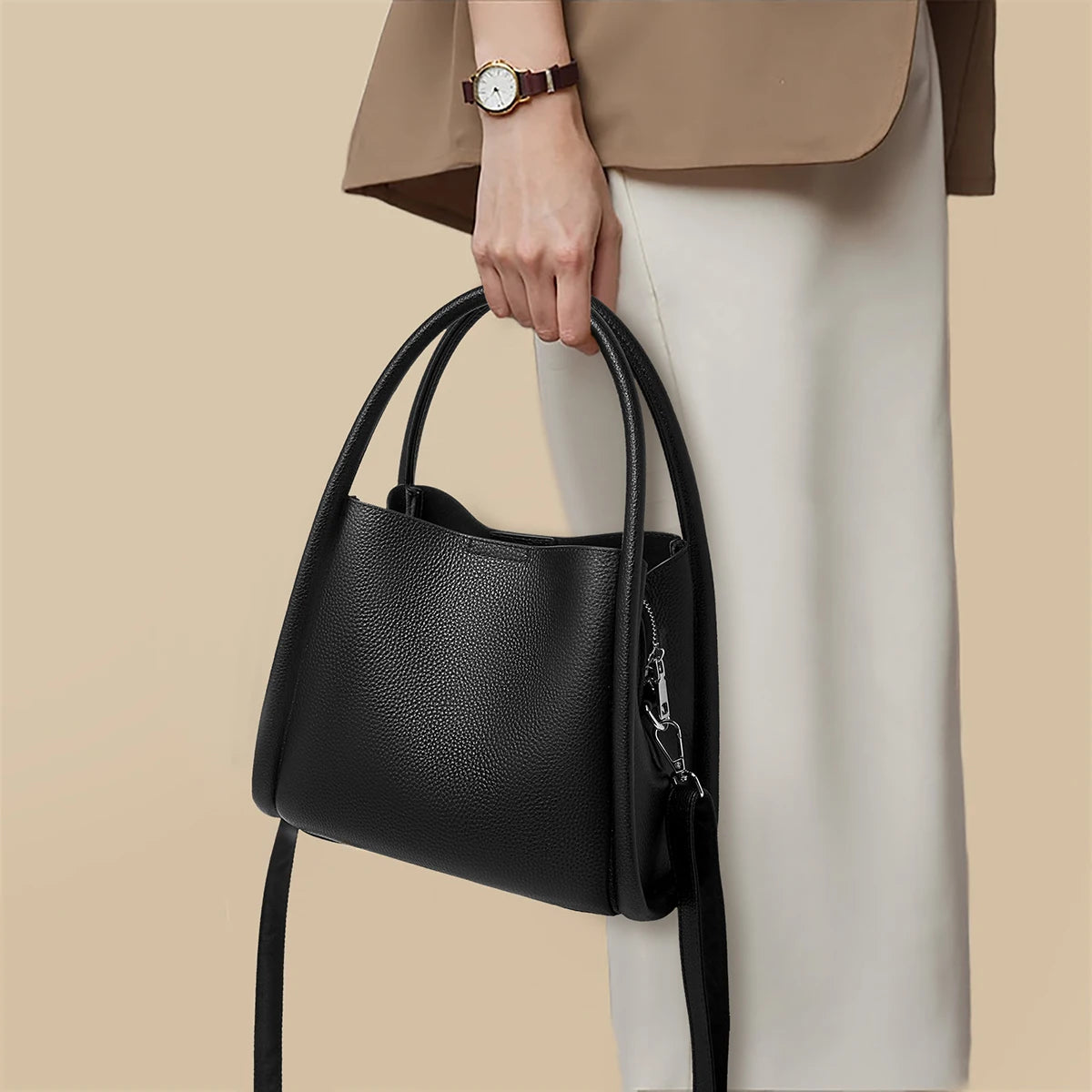 FOXER Luxury Leather Shoulder Bag