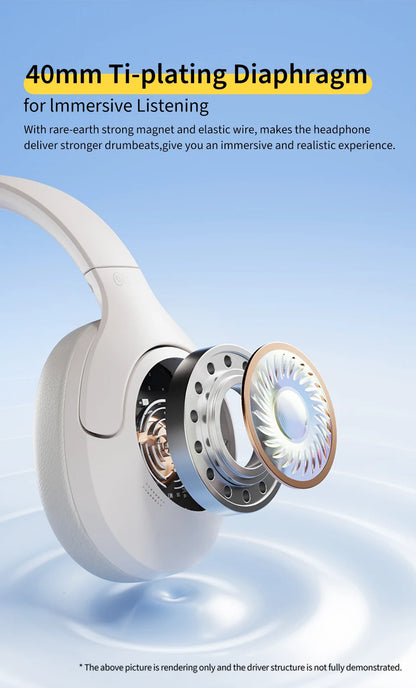 QCY H3 Lite ANC Wireless Headphones with Bluetooth 5.3, 40mm Driver, and 60H HiFi Sound - ShopHub