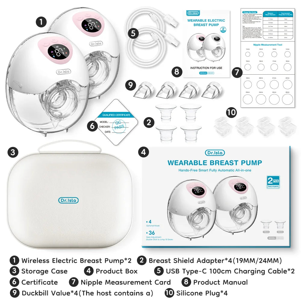 Dr.Isla 2PCS Wearable Electric Breast Pump