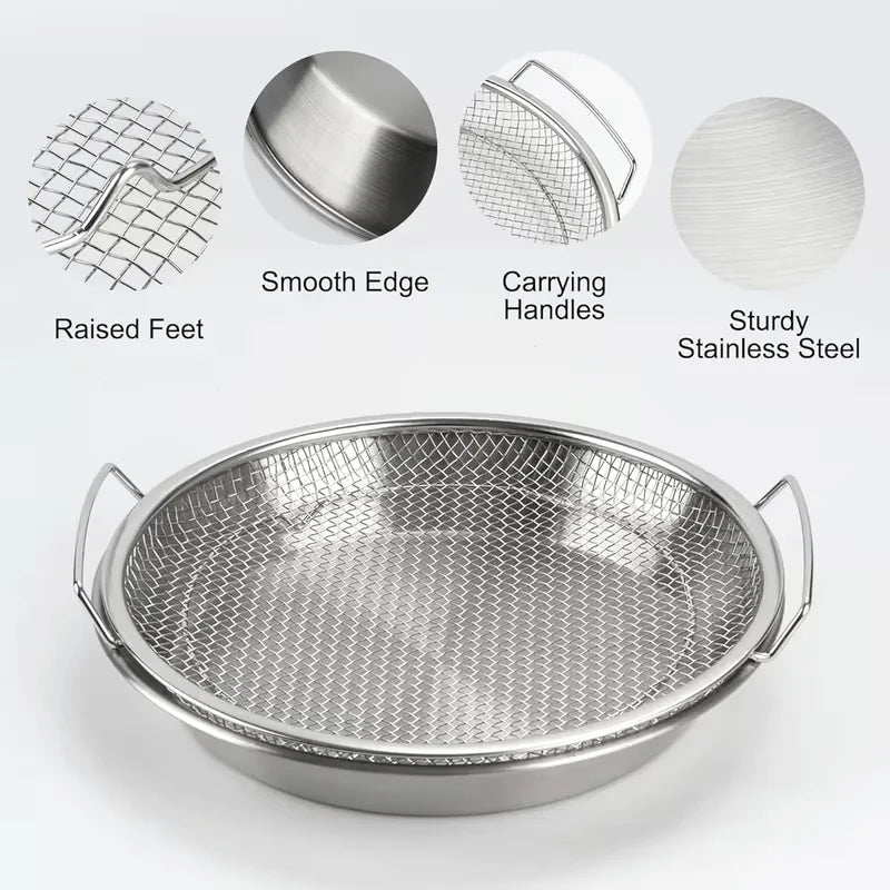 Stainless Steel Cooling Rack & Tray, Kitchen Tools, Kitchen Items & Accessories, Multifunctional for Frying & Barbecue