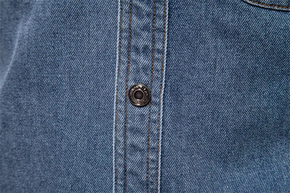 AIOPESON's 100% Cotton Denim Shirts - ShopHub