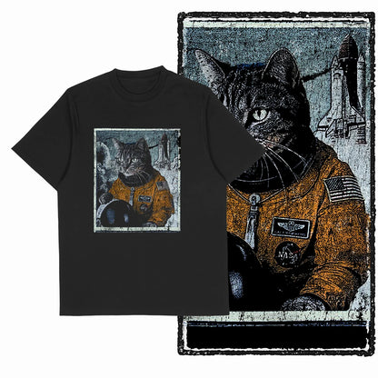 COOLMIND 100% Cotton Short Sleeve Cool Cat Print Men Tshirt Casual Summer Loose Men Cat T Shirt o-neck t-shirt Men Tee Shirts