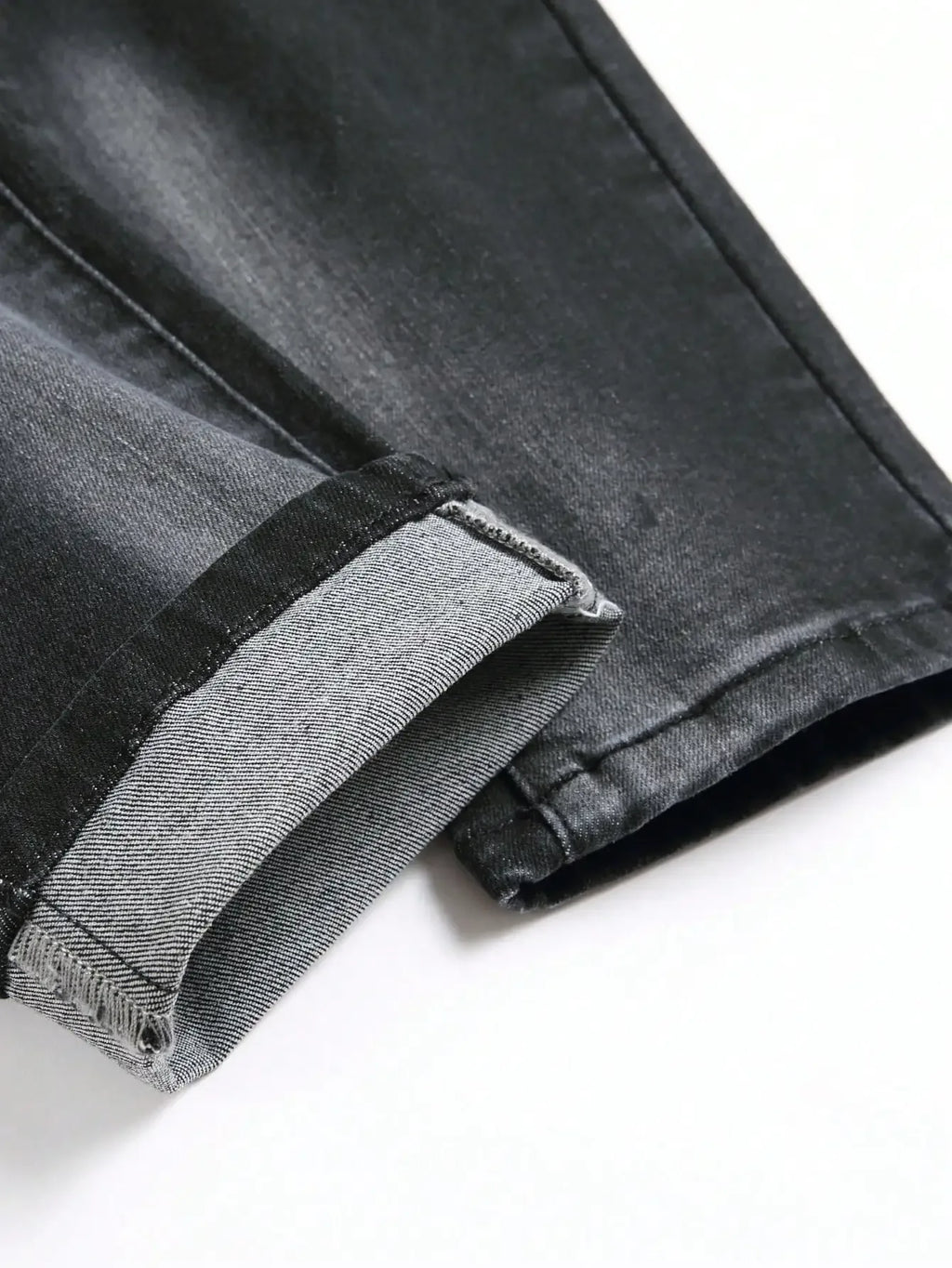 Men’s Cracked Blue Pleated Patch Biker Jeans - ShopHub