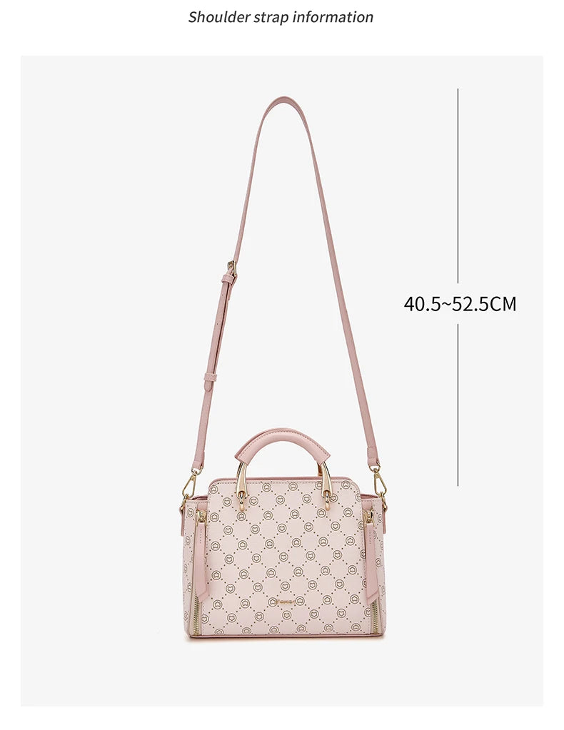 FOXER Vintage Leather Women Handbag Classic Top‑Handle Tote Bag PVC Leather Large Capacity Shoulder Bag Ladies Crossbody Purse