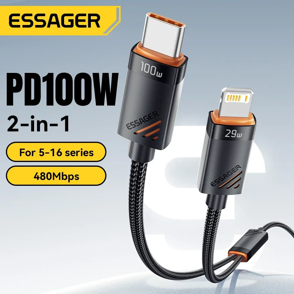 Essager 2 in 1 USB Type C to Type C Cable - ShopHub