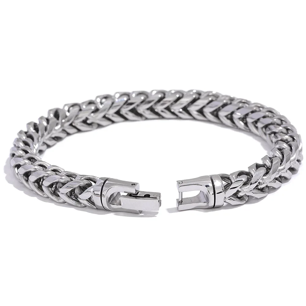 High-Quality Stainless Steel Round Cuban Chain Bracelet - ShopHub