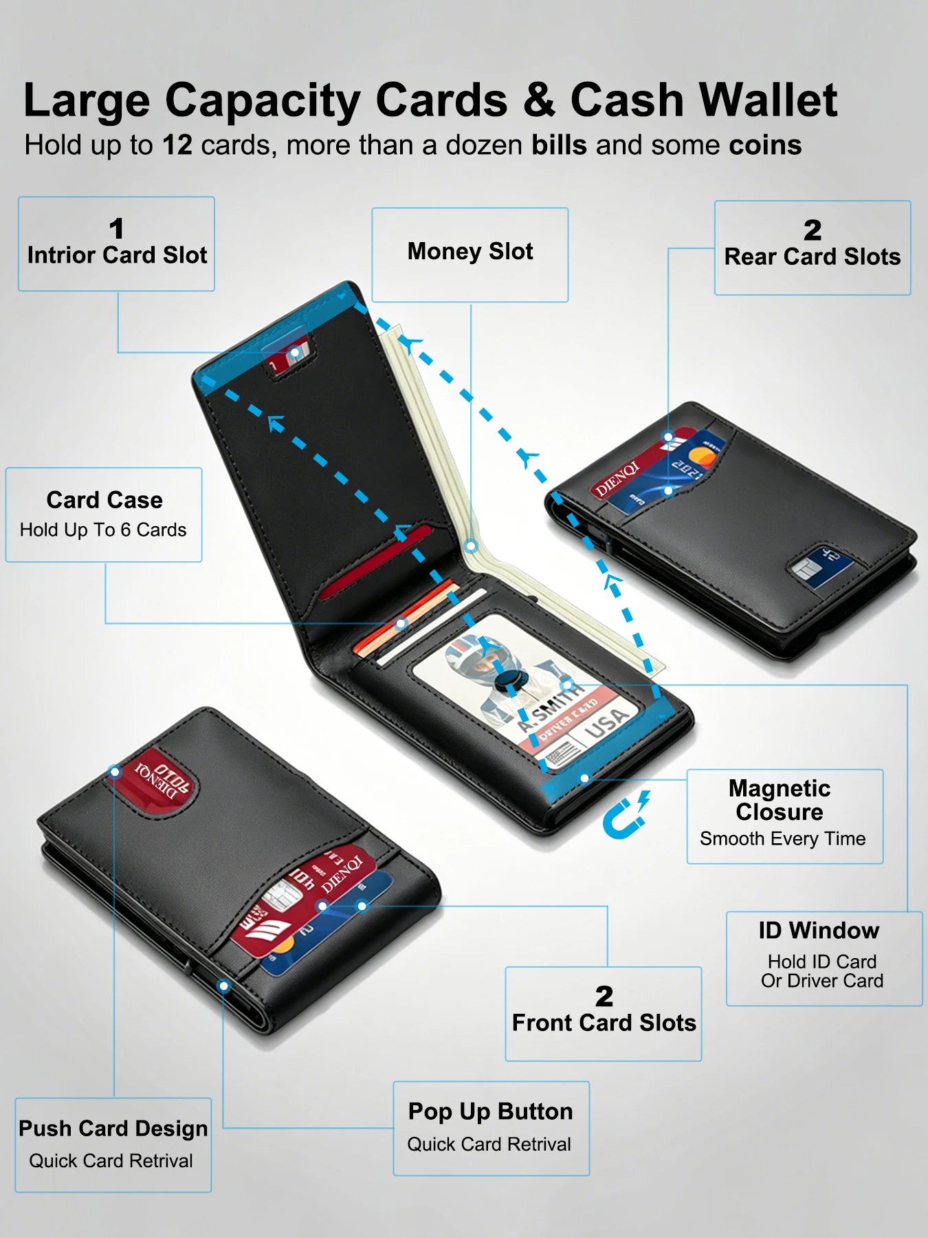 Luxury Brand Business Credit Card Holder Pocket Men's Wallet Rfid High Quality Wallet Money Bag Slim Thin Card Holders for Men
