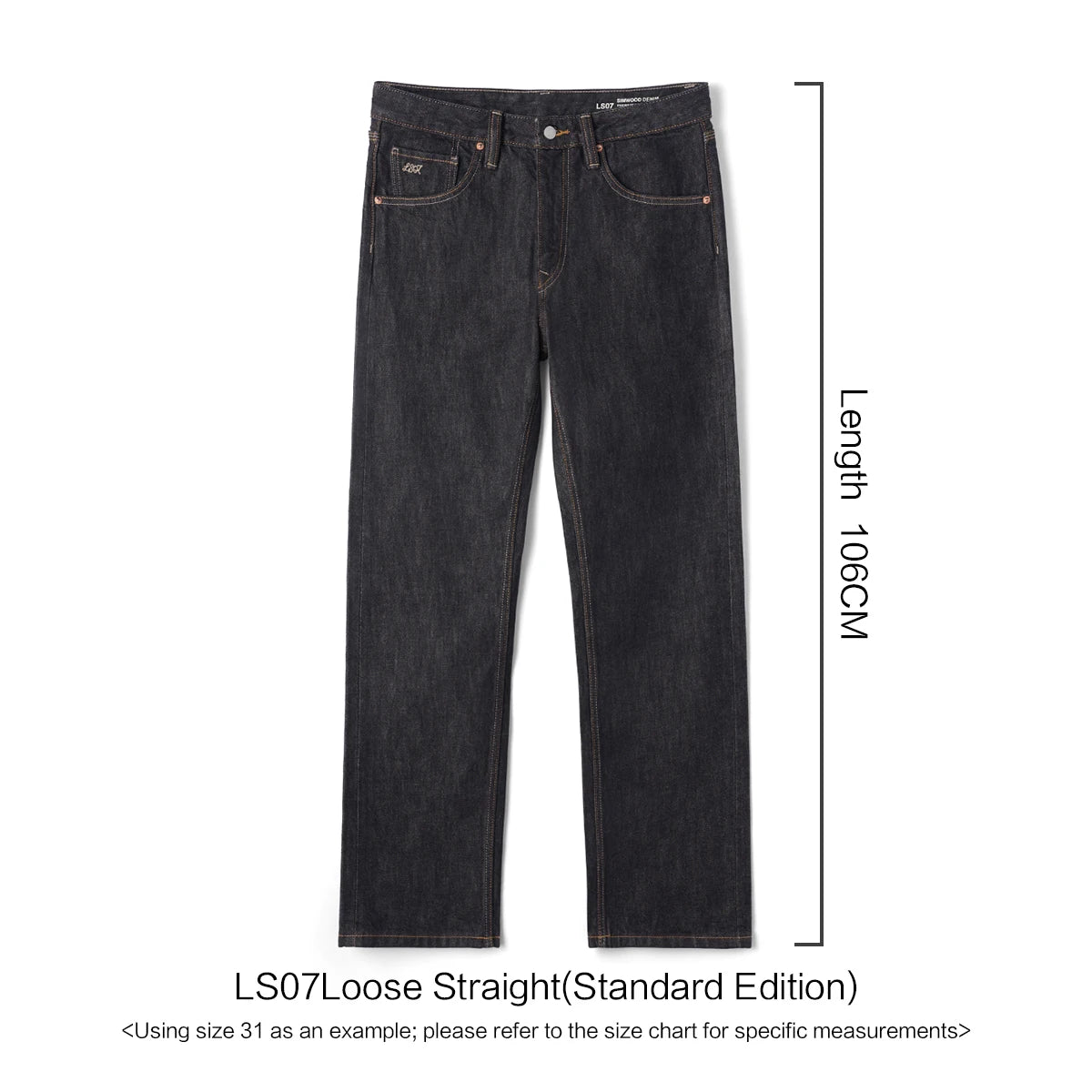 SIMWOOD 2026 Autumn Winter New Loose Straight 13oz 100% Cotton Fabric Jeans Men Washed Vintage Classical Denim Trousers