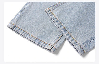 SIMWOOD 2026 Autumn New Loose Straight 13.5oz  100% Cotton Washed Vintage Jeans Men Plus Size Denim Trousers