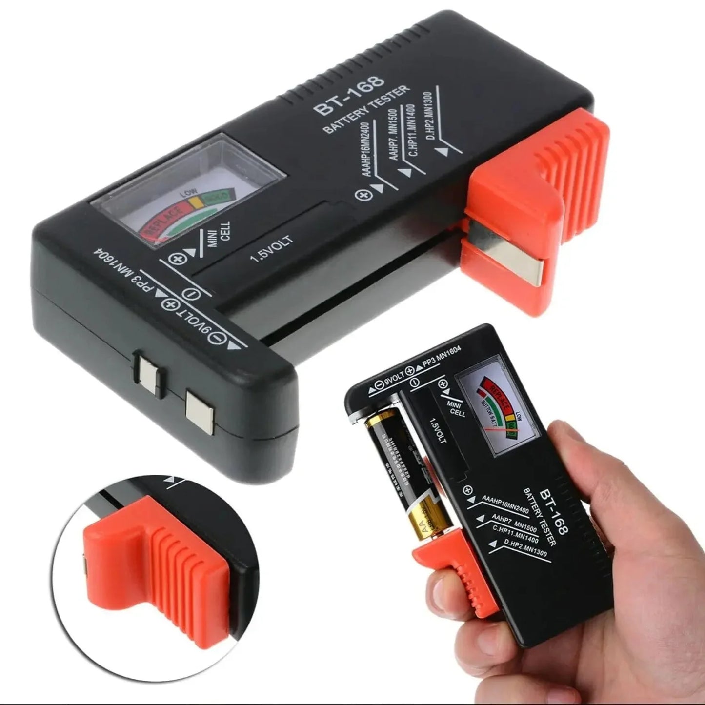 BT-168 Universal Battery Tester – AA/AAA/C/D/9V Button Cell Checker Habicare