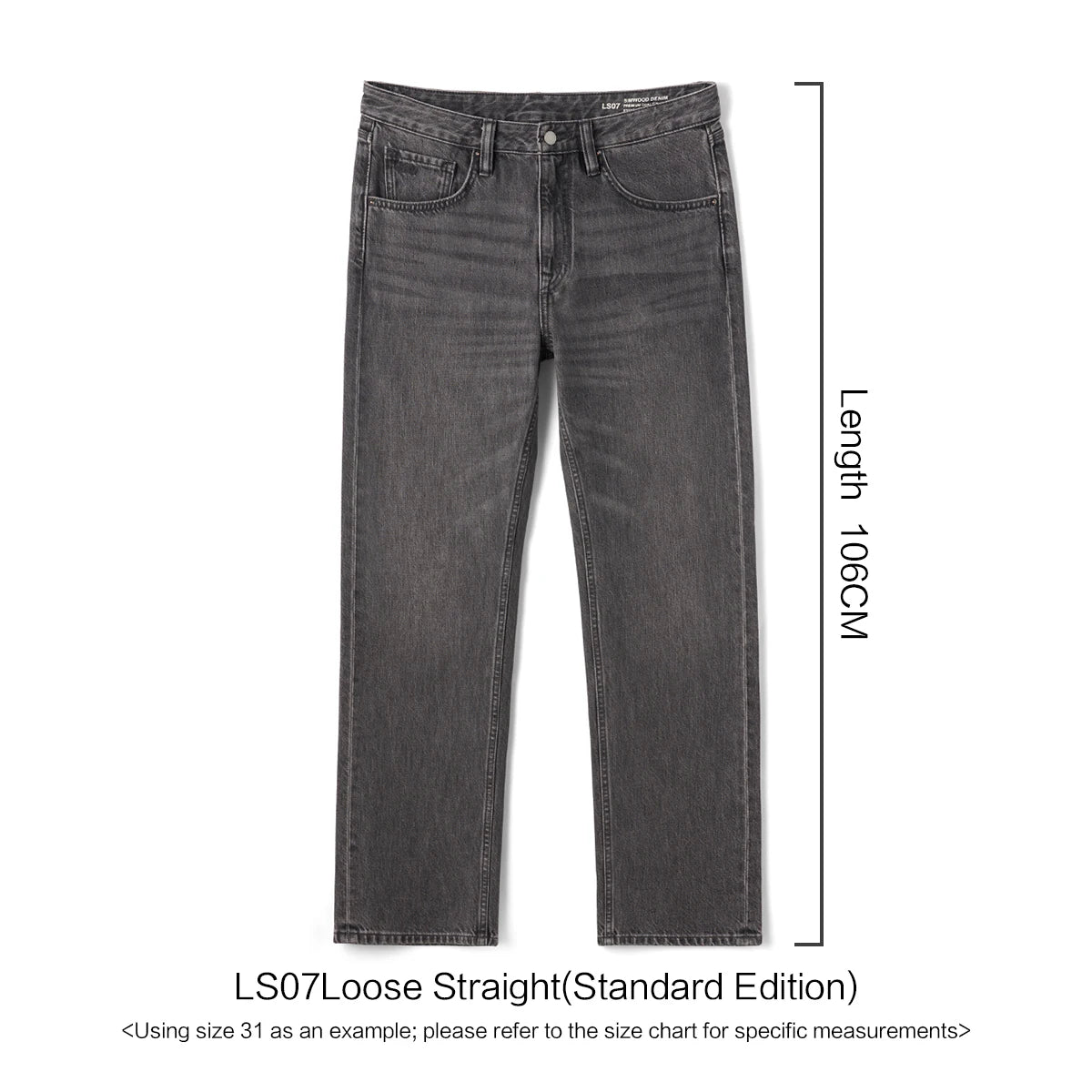 SIMWOOD 2026 Autumn Winter New Loose Straight 13oz 100% Cotton Fabric Jeans Men Washed Vintage Classical Denim Trousers