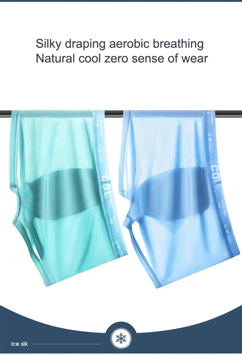 4 Pack Men's Ice Silk Boxer Shorts - ShopHub