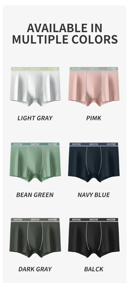 MiiOW Combed Cotton Men's Boxers - 40S Antibacterial Breathable Underwear 7A Soft Boxershorts