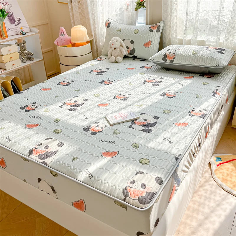 Cooling summer bed mattress pad and pillowcase set by ShopHub NZ, designed for comfortable, temperature-regulating sleep.