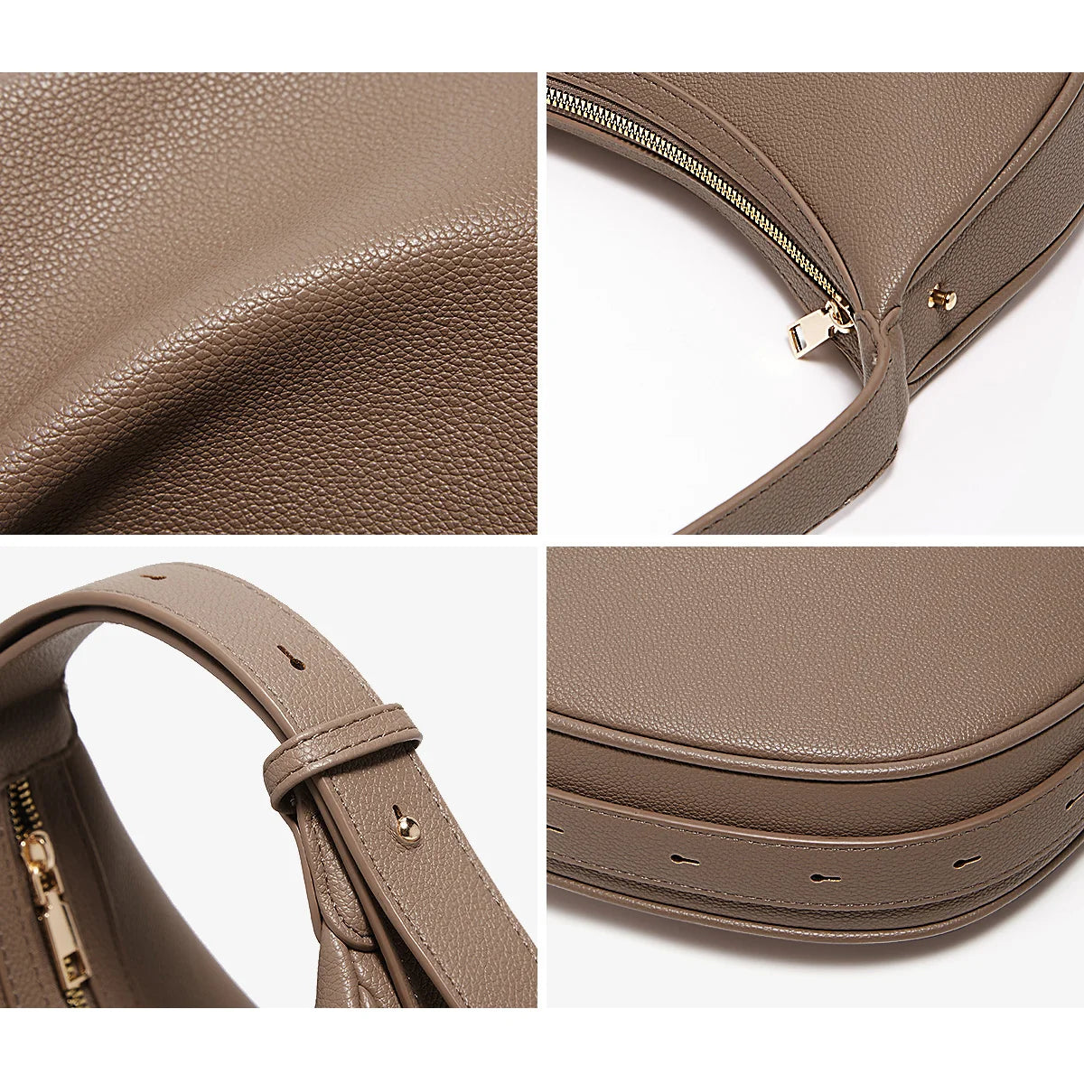 FOXER Women's Shoulder Bag PU Leather New Lady Crescent Underarm Bag Fashion Minimalist Crossbody Bag for Daily Casual Outfit