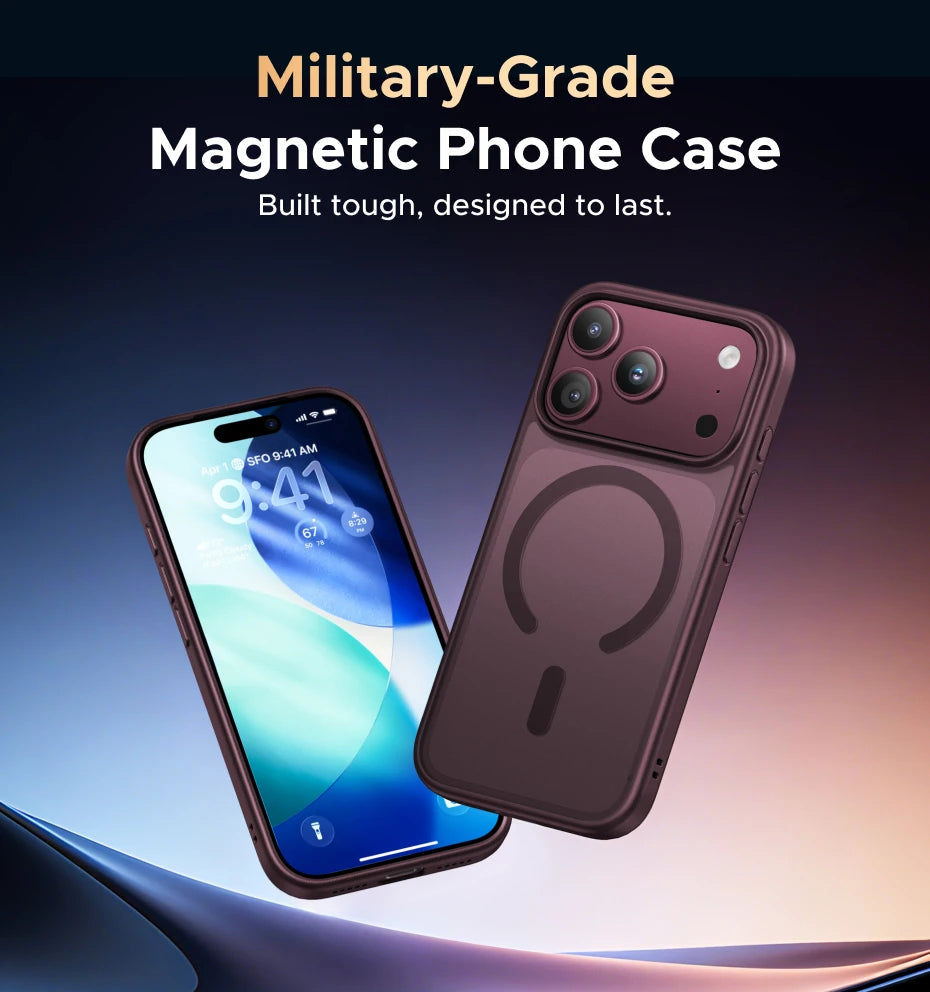 UGREEN Claret Magnetic Case for iPhone 18 17 Pro Max Case Shockproof Cover for iPhone 17 Pro Max 18pro Macsafe TPU Cases 2026