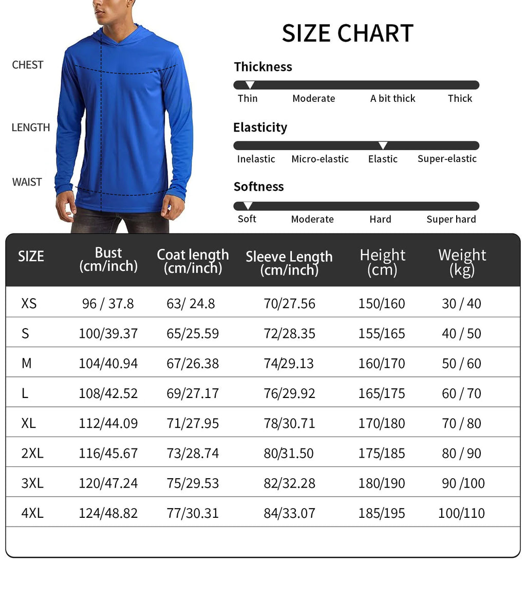 Men's Fishing Hoodie with UV Protection - Grey and White Camiseta De Pesca Top