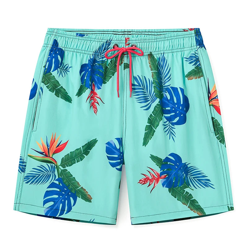 Men's breathable summer boardshorts by ShopHub NZ with quick-dry mesh liner, pockets, ideal for gym, run, or beach activities.