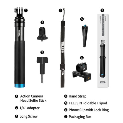 TELESIN GoPro Selfie Stick 360° Rotation Foldable