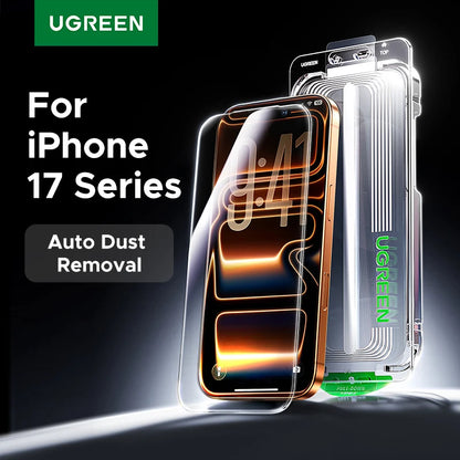 UGREEN Automatic Dust-free Screen Protector for iPhone 17 Pro Max, 16 Pro & More—2 Pack