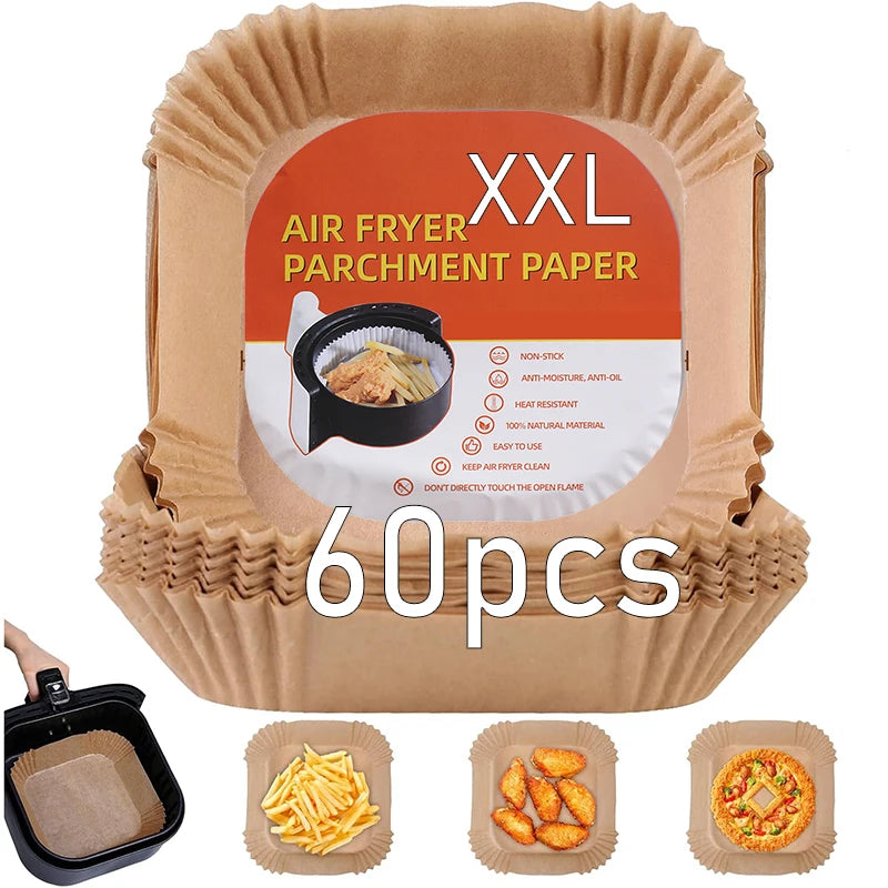 Disposable Square Air Fryer Molds, 20cm & 23cm