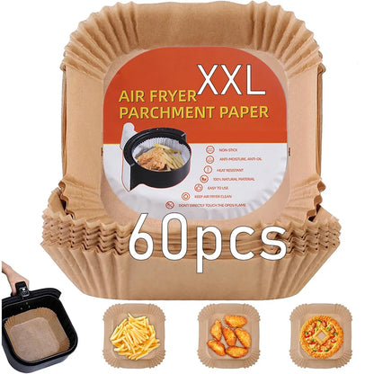Disposable Square Air Fryer Molds, 20cm & 23cm