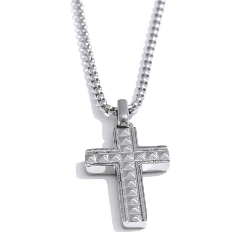 Stainless Steel Creative Cross Pendant Necklace - ShopHub