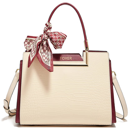 FOXER Luxury Leather Handbag — Premium Cowhide Craftsmanship