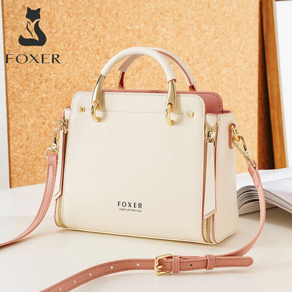FOXER Split Leather Women's Shoulder Bag