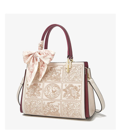 FOXER Split Leather Large Tote Handbag