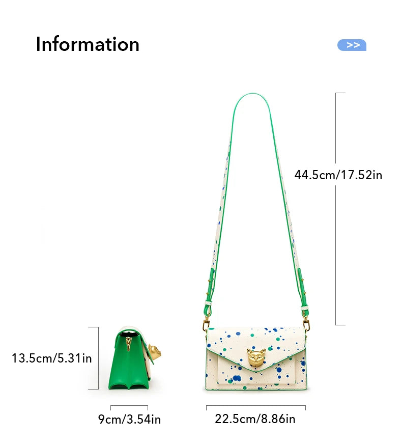 BAFELLI Floral Leather Flap Crossbody Bag