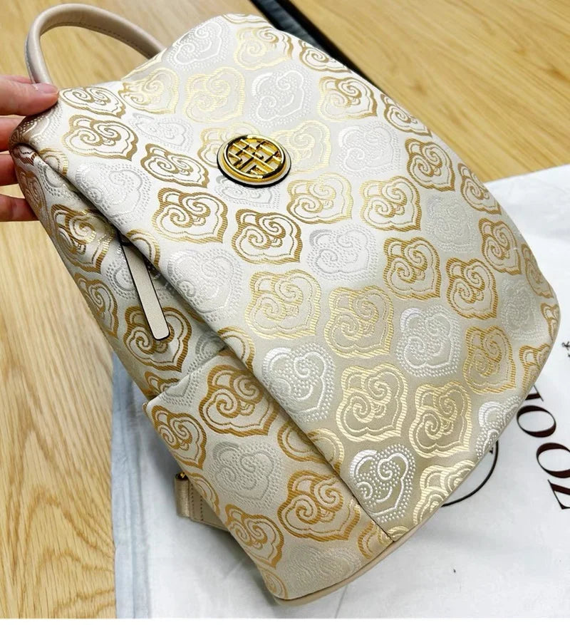 Limited New ZOOLER Handmade Cow Leather Backpack Women Fashion Bag Luxury Large Capacity Backpack Chinese Style #SC2050