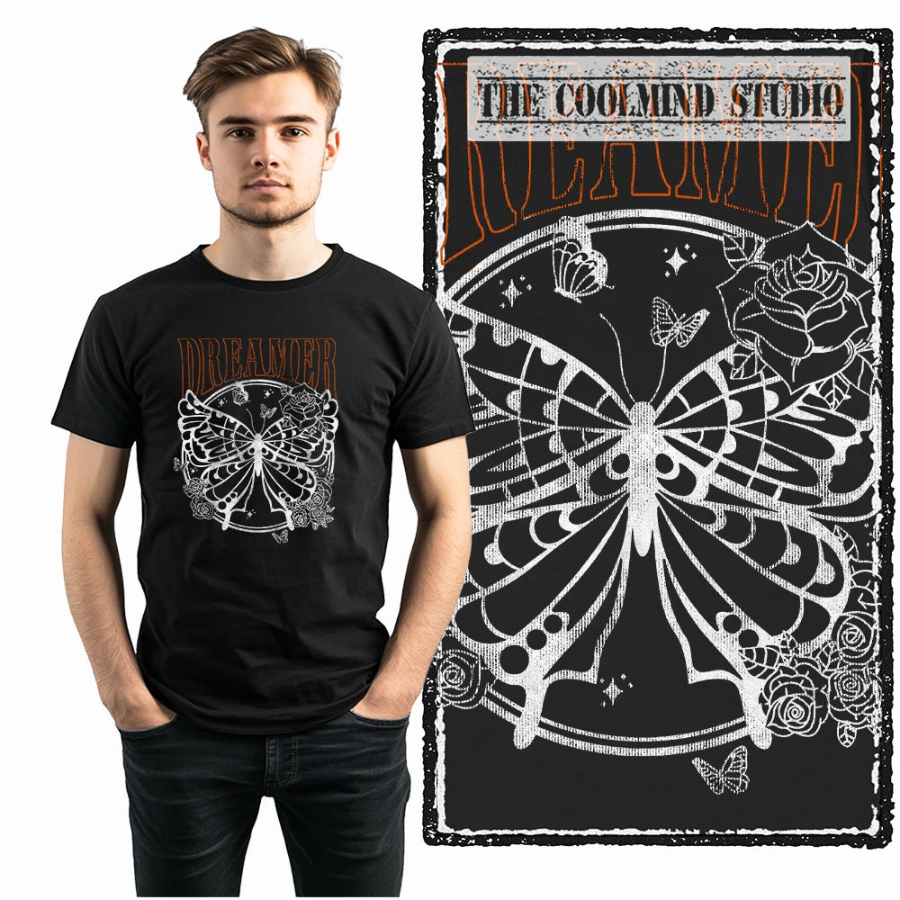 COOLMIND X0114 Winged Whimsy Butterfly Cotton Tee