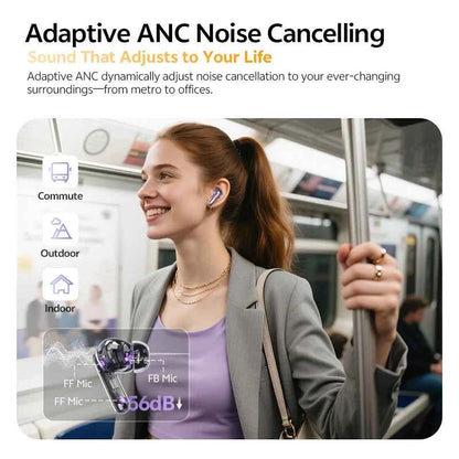 QCY MeloBuds N70 Wireless Earphones with Hybrid Adaptive ANC, Hi-Res Sound, and 50Hrs Battery Life
